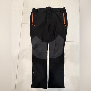 Men’s Snow Black Pants with Orange Accents